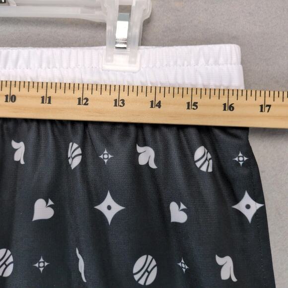 NWT Hoop Culture Men's L Basketball Shorts Black White Athletic Elastic Waist - Picture 5 of 10